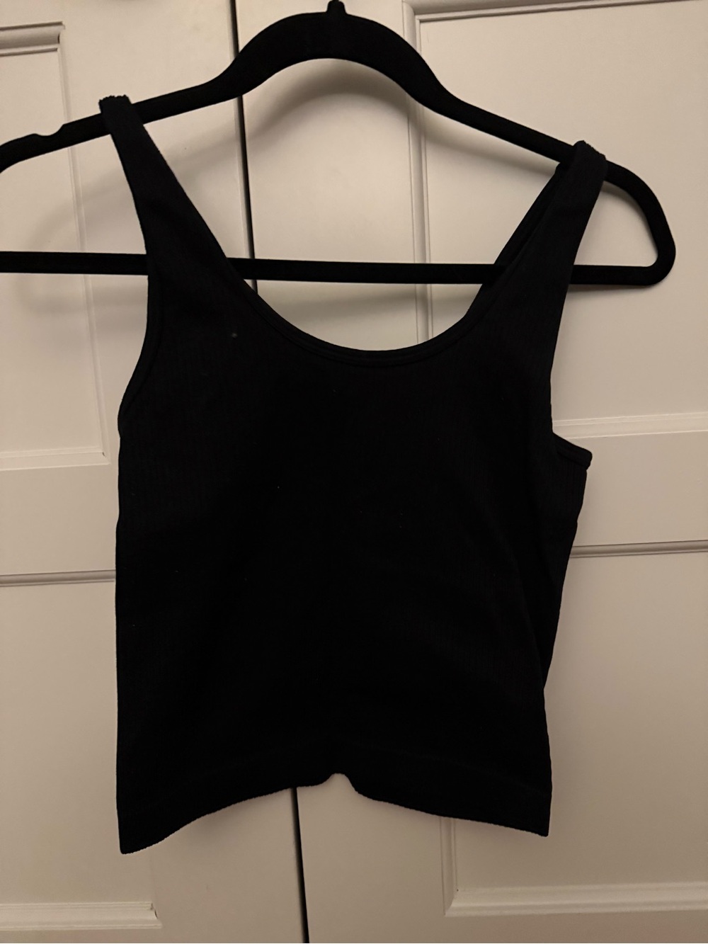 a new day Black Ribbed Scoop Tank